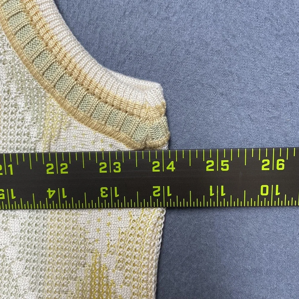 Tundra Sweater Vest Mens XL Beige Green Argyle‎ V-Neck Mercerized Cotton Knit